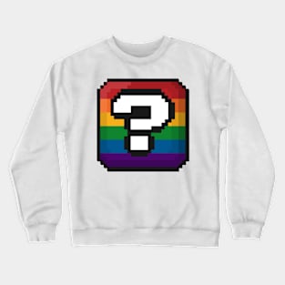 LGBTQ Pride Rainbow Pixel Question Mark Box Crewneck Sweatshirt